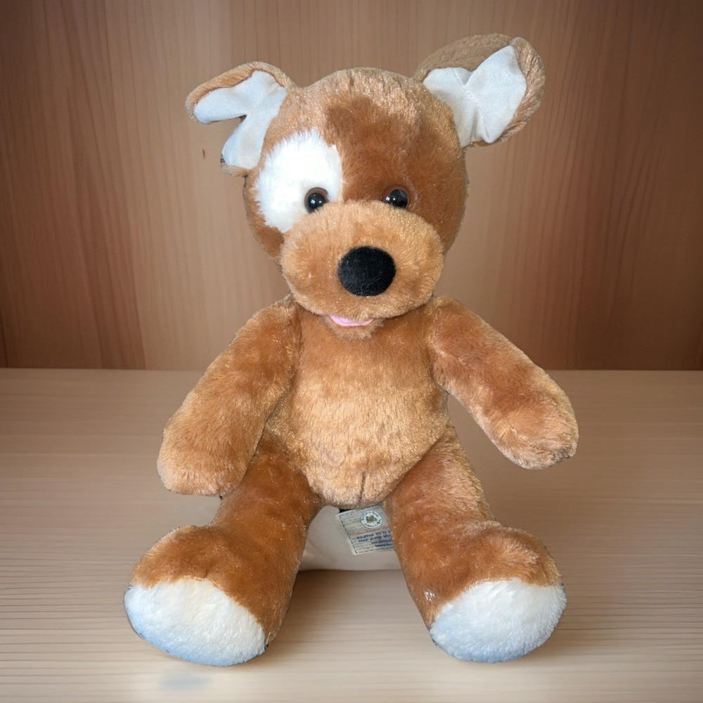 Build A Bear Workshop Puppy Dog Plush Brown White Light Eye Spot